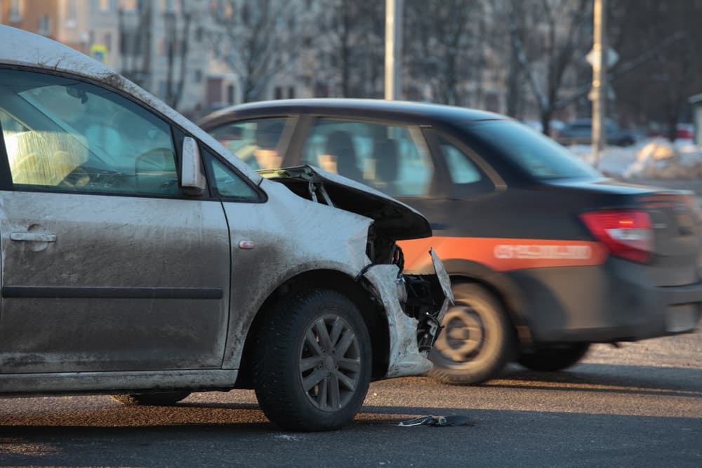 accident, broken car crossroads