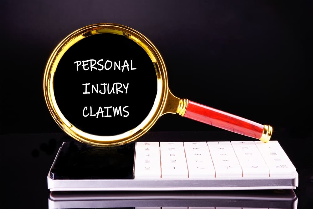 Magnifying glass highlighting 'Personal Injury Claims' text, emphasizing the need for timely legal action.